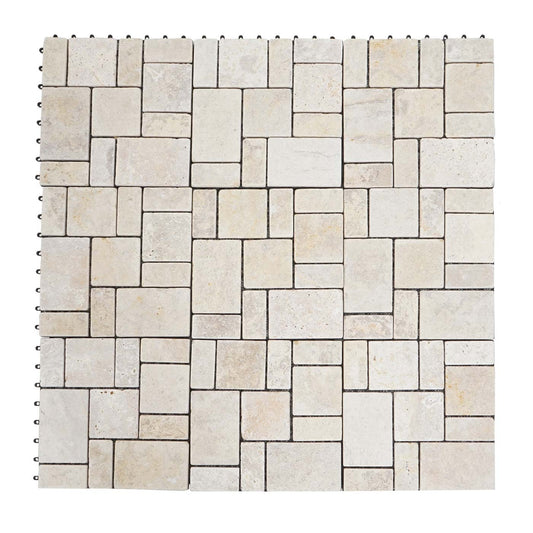 Cosmo Casa - Steentegel Natuursteen - Balkon- & Terrastegel - 11×30×30 cm - 1 m² - Wit