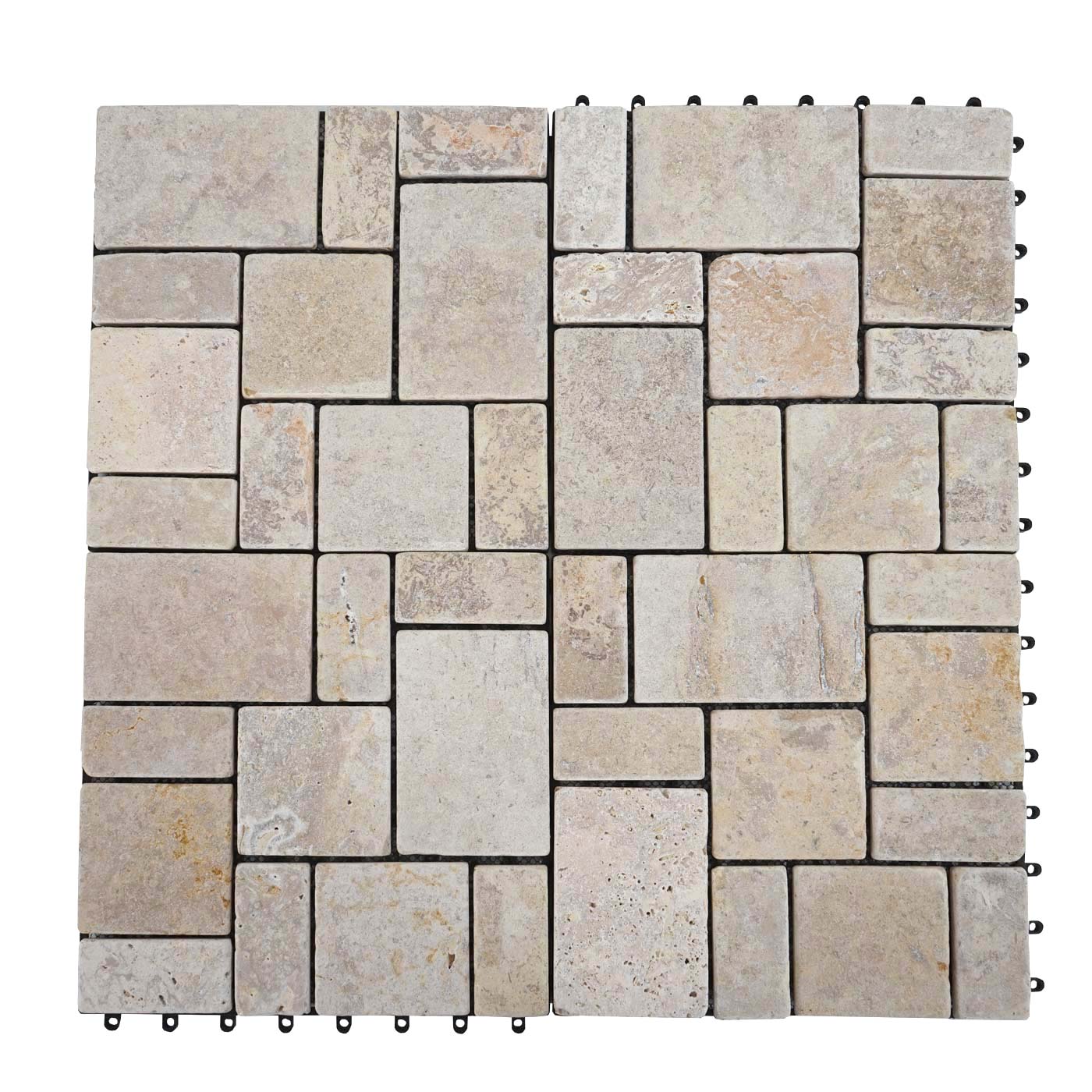 Cosmo Casa - Steentegel Natuursteen - Balkon- & Terrastegel - 11×30×30 cm - 1 m² - Wit