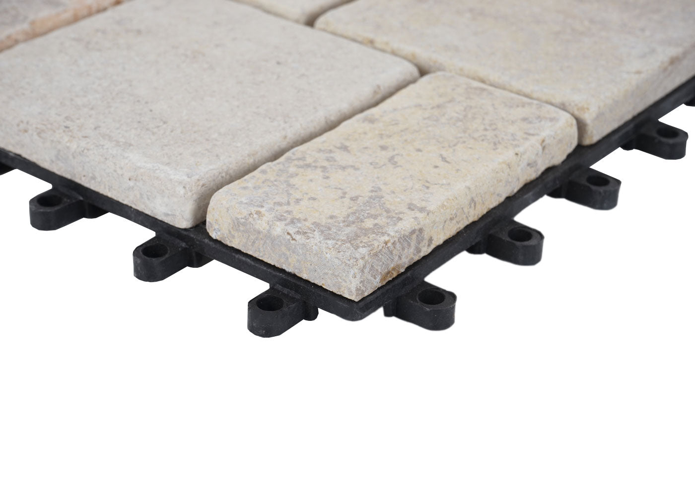 Cosmo Casa - Steentegel Natuursteen - Balkon- & Terrastegel - 11×30×30 cm - 1 m² - Wit