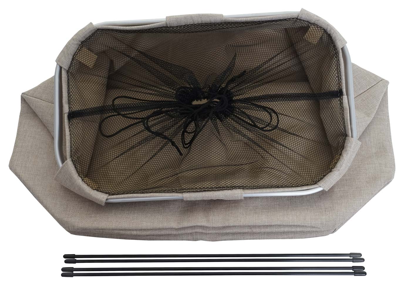 Cosmo Casa - Wasverzamelaar - Met net - Bamboe - Naturel - 56×49×30 cm