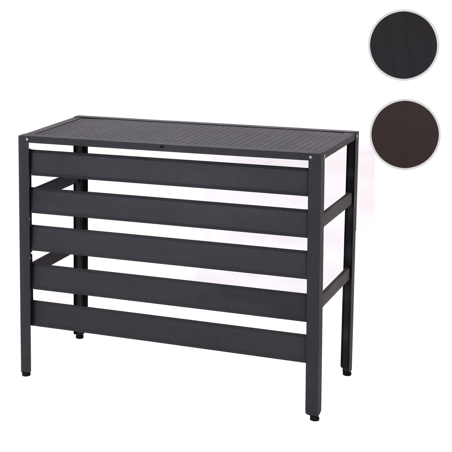 Cosmo Casa - Bekleding voor airconditioningwarmtepomp - Beschermrooster met plantenplank - Metaal - Grijs - 73×90×38 cm