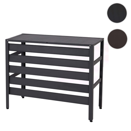 Cosmo Casa - Bekleding voor airconditioningwarmtepomp - Beschermrooster met plantenplank - Metaal - Grijs - 73×90×38 cm