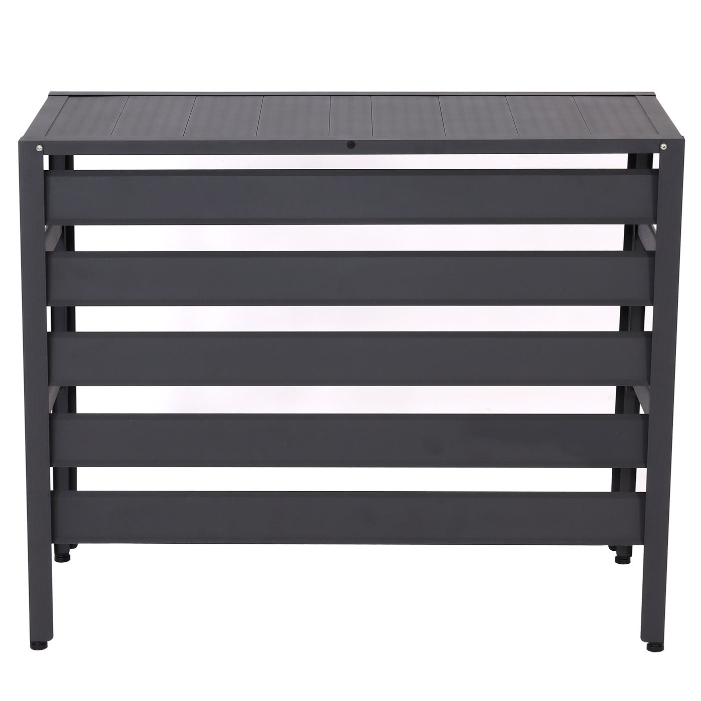 Cosmo Casa - Bekleding voor airconditioningwarmtepomp - Beschermrooster met plantenplank - Metaal - Grijs - 73×90×38 cm