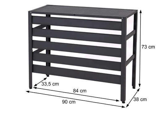 Cosmo Casa - Bekleding voor airconditioningwarmtepomp - Beschermrooster met plantenplank - Metaal - Bruin - 73×90×38 cm