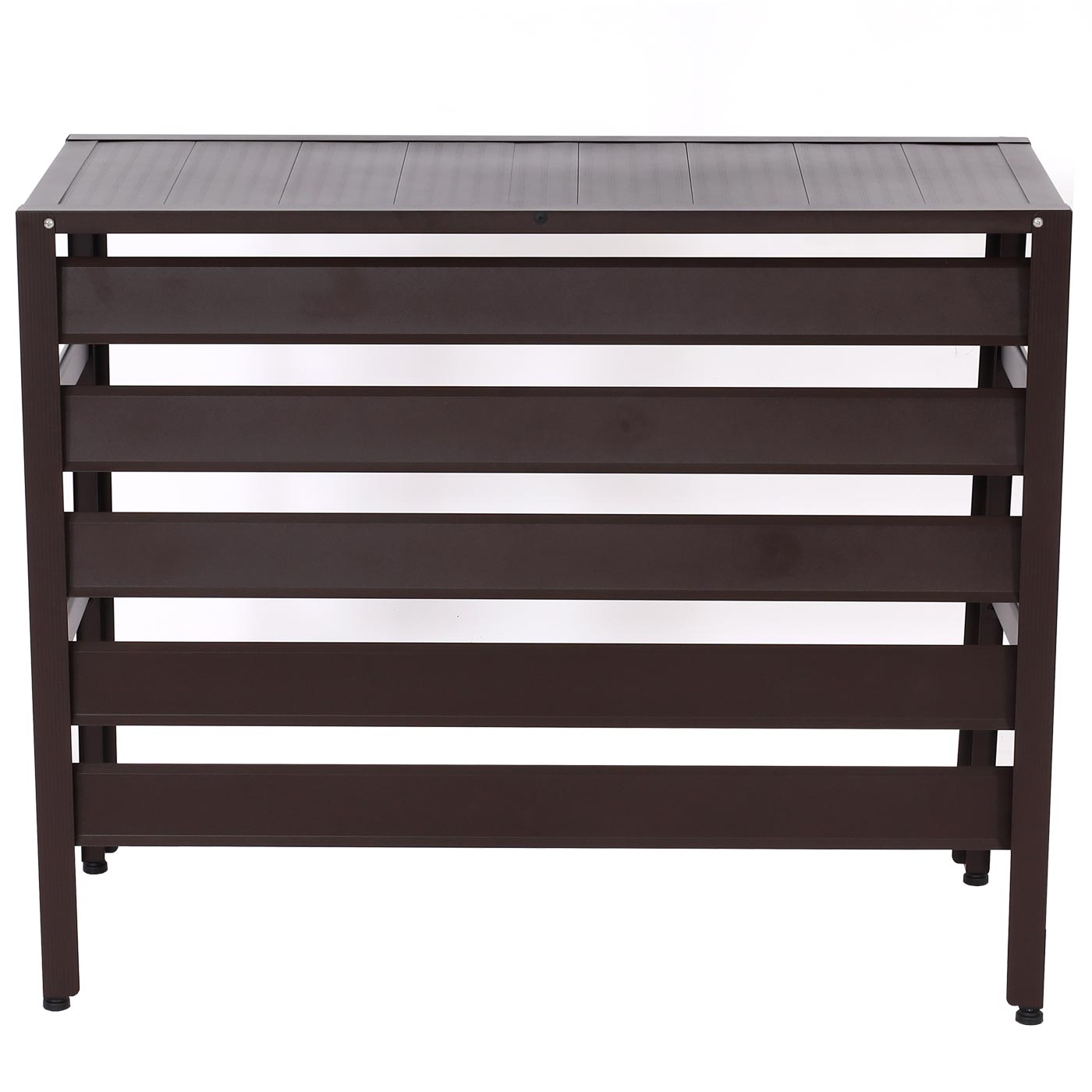 Cosmo Casa - Bekleding voor airconditioningwarmtepomp - Beschermrooster met plantenplank - Metaal - Bruin - 73×90×38 cm