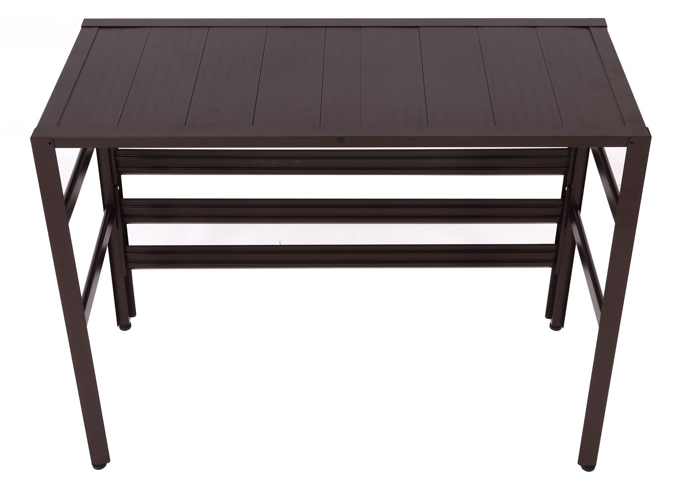 Cosmo Casa - Bekleding voor airconditioningwarmtepomp - Beschermrooster met plantenplank - Metaal - Bruin - 73×90×38 cm