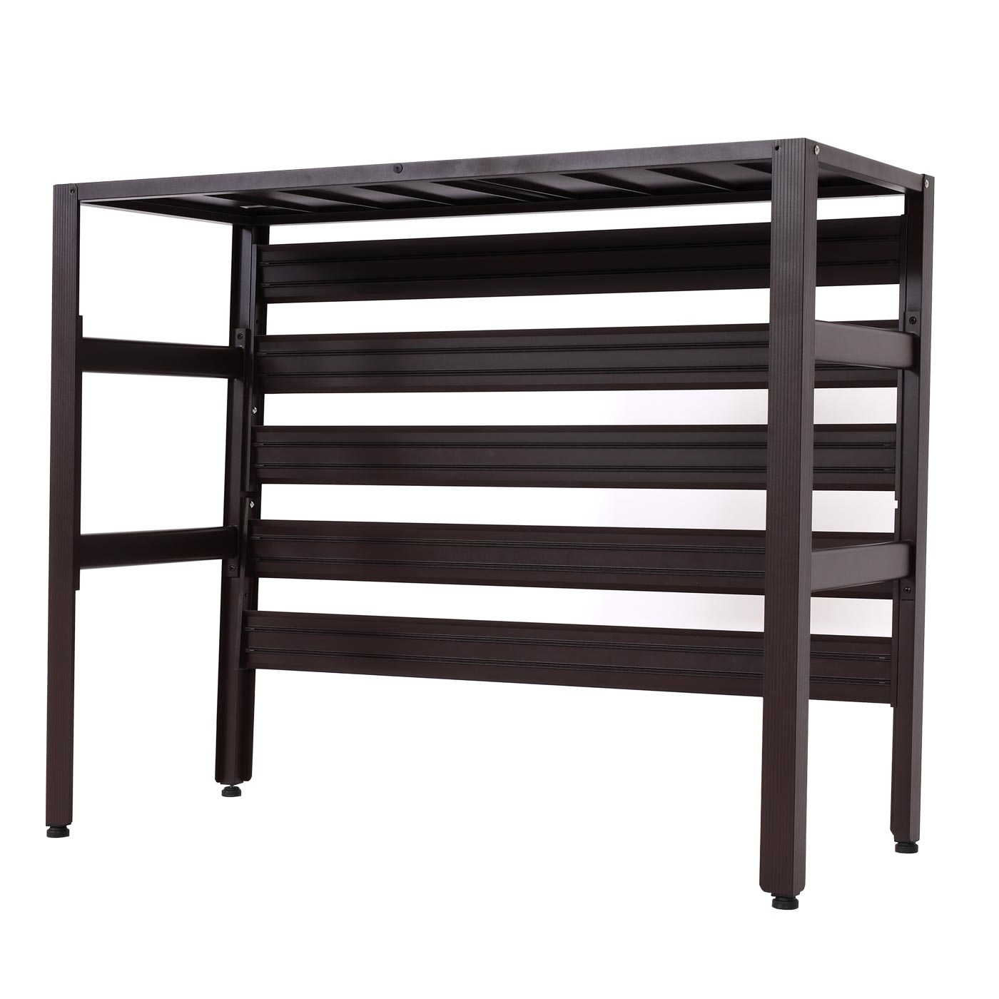 Cosmo Casa - Bekleding voor airconditioningwarmtepomp - Beschermrooster met plantenplank - Metaal - Bruin - 73×90×38 cm