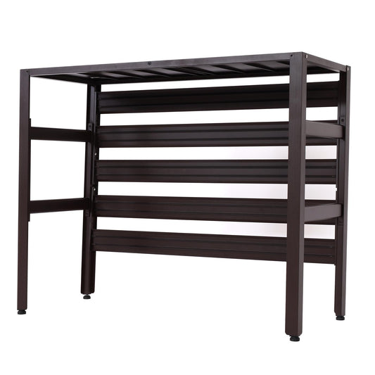 Cosmo Casa - Bekleding voor airconditioningwarmtepomp - Beschermrooster met plantenplank - Metaal - Bruin - 73×90×38 cm