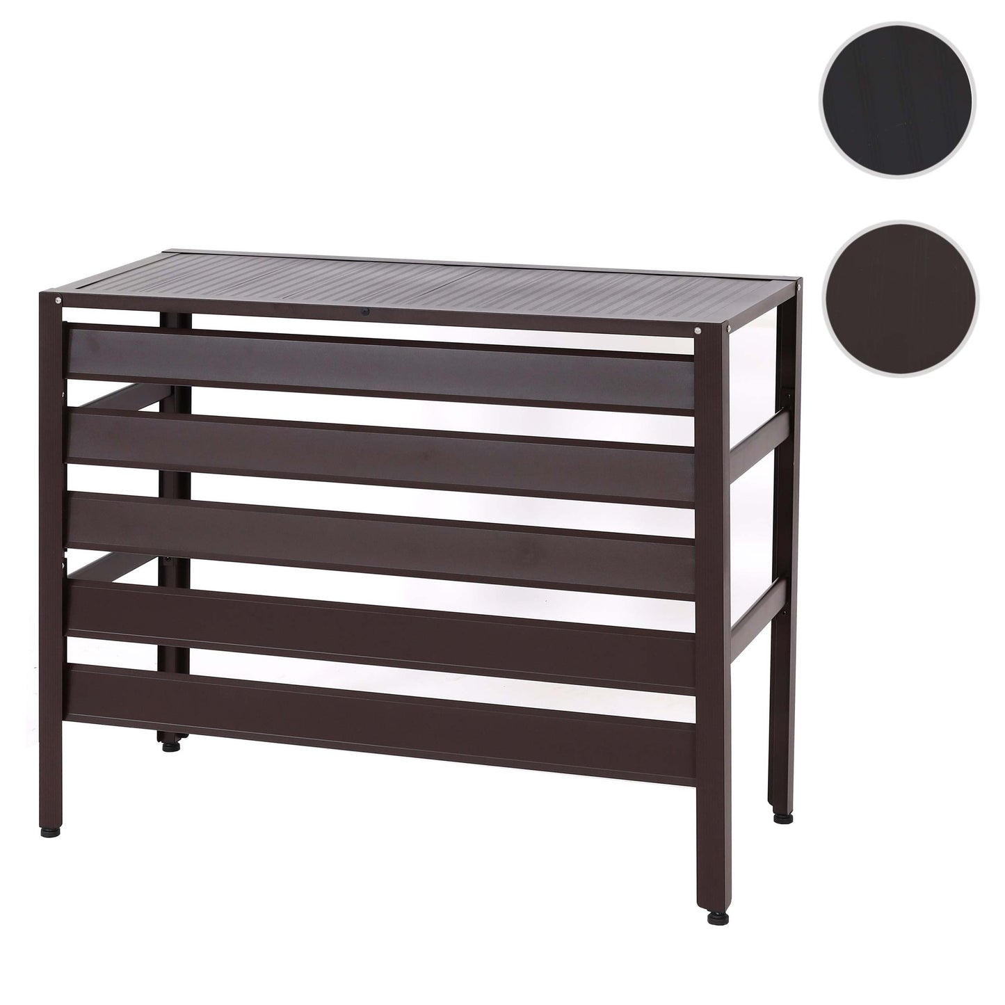 Cosmo Casa - Bekleding voor airconditioningwarmtepomp - Beschermrooster met plantenplank - Metaal - Bruin - 73×90×38 cm