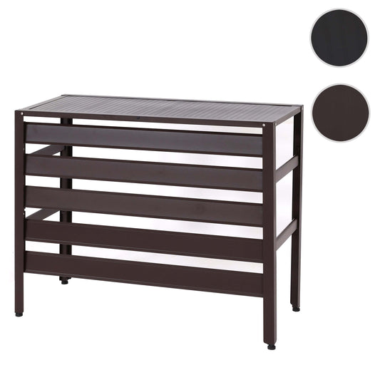 Cosmo Casa - Bekleding voor airconditioningwarmtepomp - Beschermrooster met plantenplank - Metaal - Bruin - 73×90×38 cm