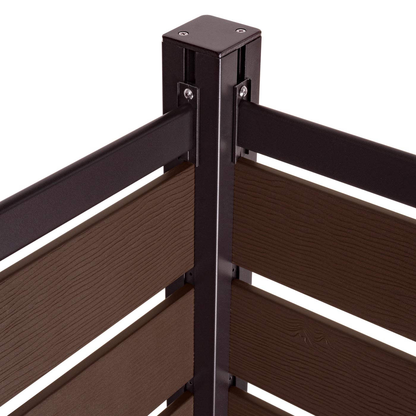 Cosmo Casa - Aluminium Vuilnisbakhek - Basiselement - Aluminium & Houtlook - Bruin - 130×110×6 cm