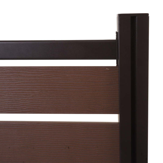 Cosmo Casa - Aluminium Vuilnisbakhek - Basiselement - Aluminium & Houtlook - Bruin - 130×110×6 cm