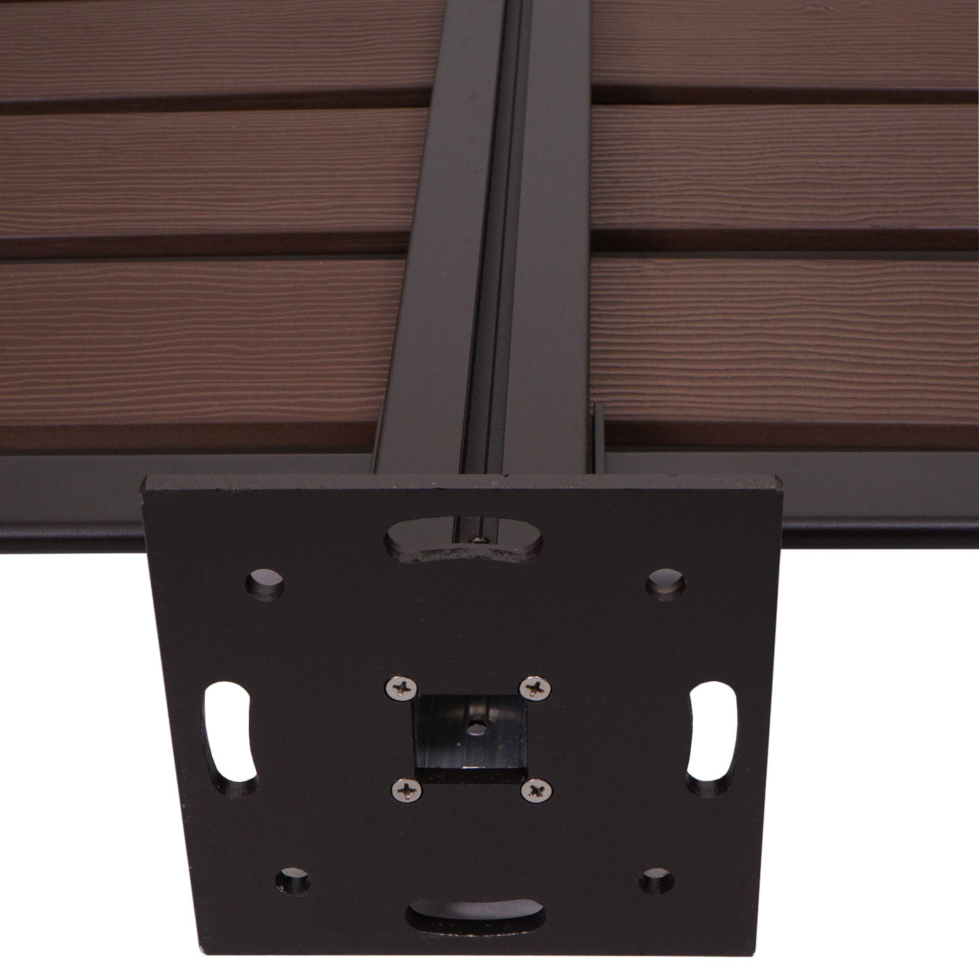 Cosmo Casa - Aluminium Vuilnisbakhek - Basiselement - Aluminium & Houtlook - Bruin - 130×110×6 cm