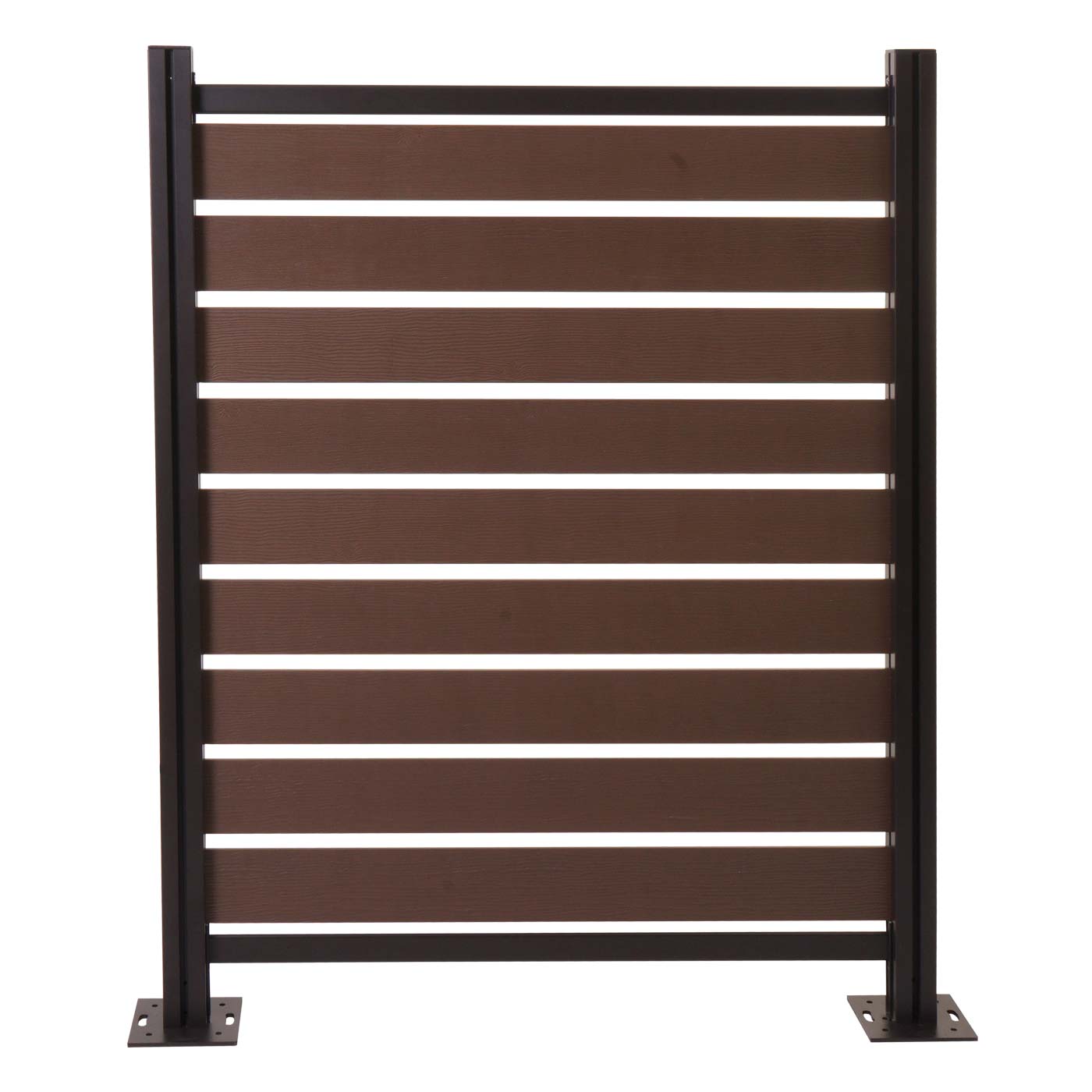 Cosmo Casa - Aluminium Vuilnisbakhek - Basiselement - Aluminium & Houtlook - Bruin - 130×110×6 cm