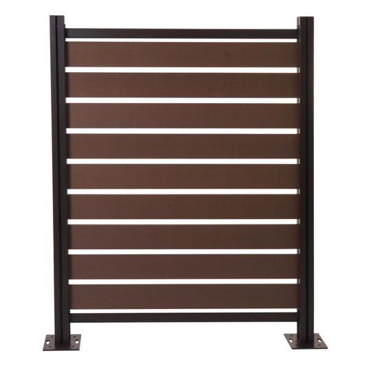 Cosmo Casa - Aluminium Vuilnisbakhek - Basiselement - Aluminium & Houtlook - Bruin - 130×110×6 cm