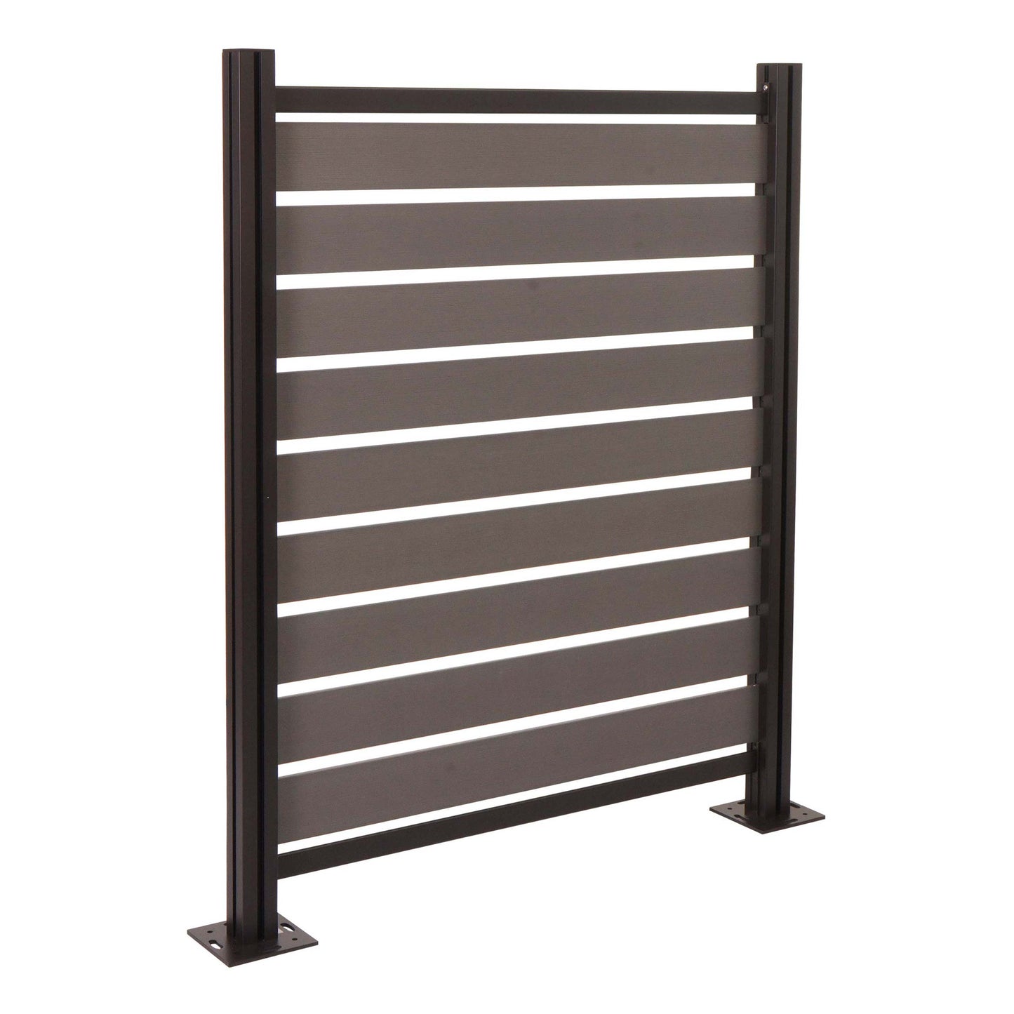 Cosmo Casa - Aluminium Vuilnisbakhek - Basiselement - Aluminium & Houtlook - Grijs - 130×110×6 cm