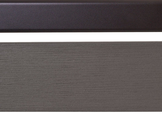 Cosmo Casa - Aluminium Vuilnisbakhek - Basiselement - Aluminium & Houtlook - Grijs - 130×110×6 cm