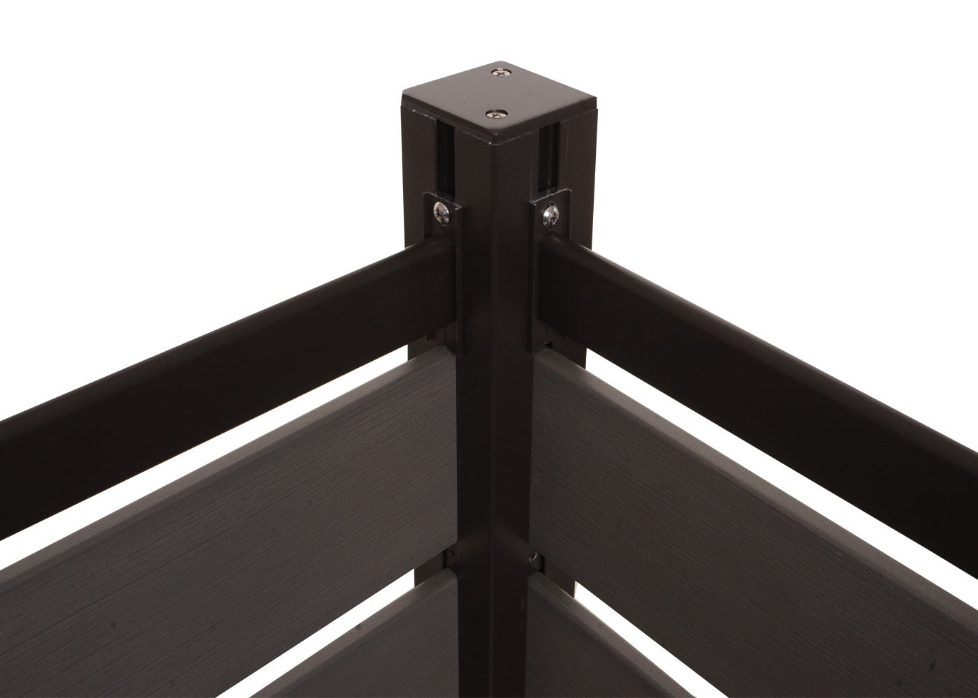 Cosmo Casa - Aluminium Vuilnisbakhek - Basiselement - Aluminium & Houtlook - Grijs - 130×110×6 cm