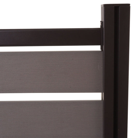 Cosmo Casa - Aluminium Vuilnisbakhek - Basiselement - Aluminium & Houtlook - Grijs - 130×110×6 cm