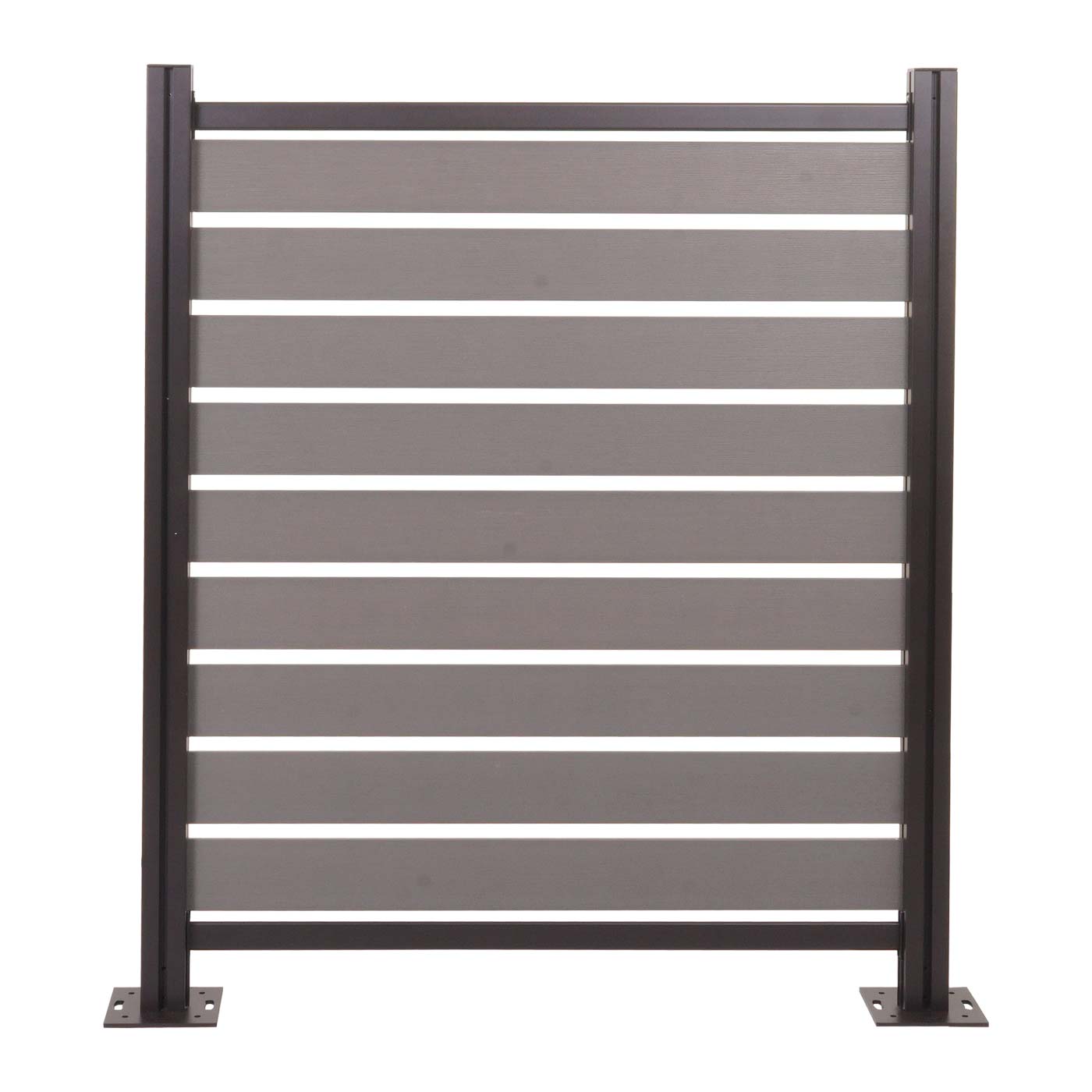 Cosmo Casa - Aluminium Vuilnisbakhek - Basiselement - Aluminium & Houtlook - Grijs - 130×110×6 cm