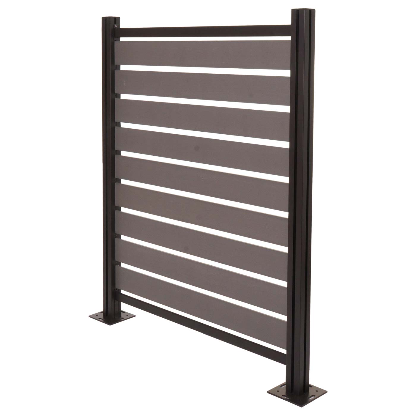 Cosmo Casa - Aluminium Vuilnisbakhek - Basiselement - Aluminium & Houtlook - Grijs - 130×110×6 cm