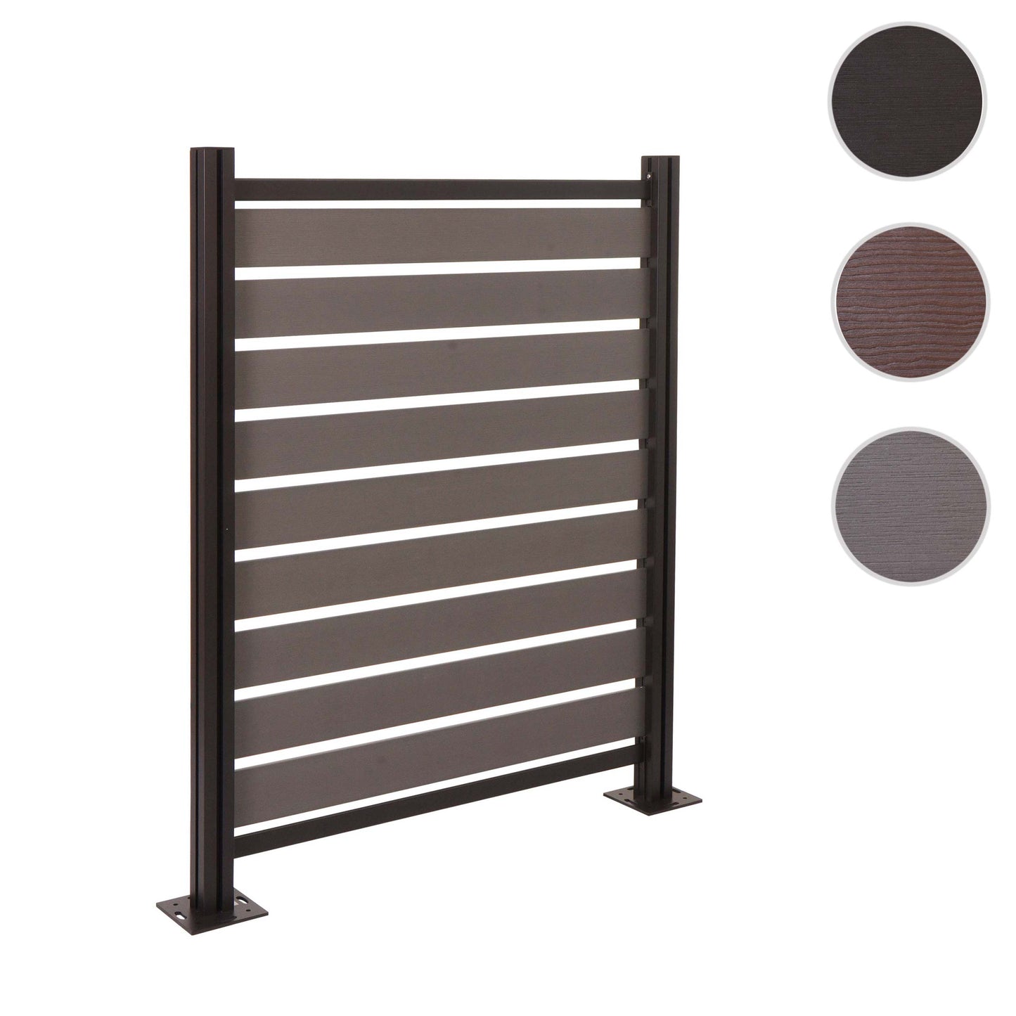 Cosmo Casa - Aluminium Vuilnisbakhek - Basiselement - Aluminium & Houtlook - Grijs - 130×110×6 cm