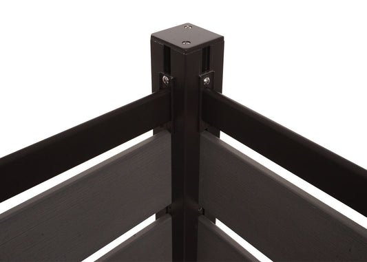 Cosmo Casa - Aluminium Vuilnisbakhek - Aanbouwelement - Aluminium & Houtlook - Grijs - 130×100×6 cm