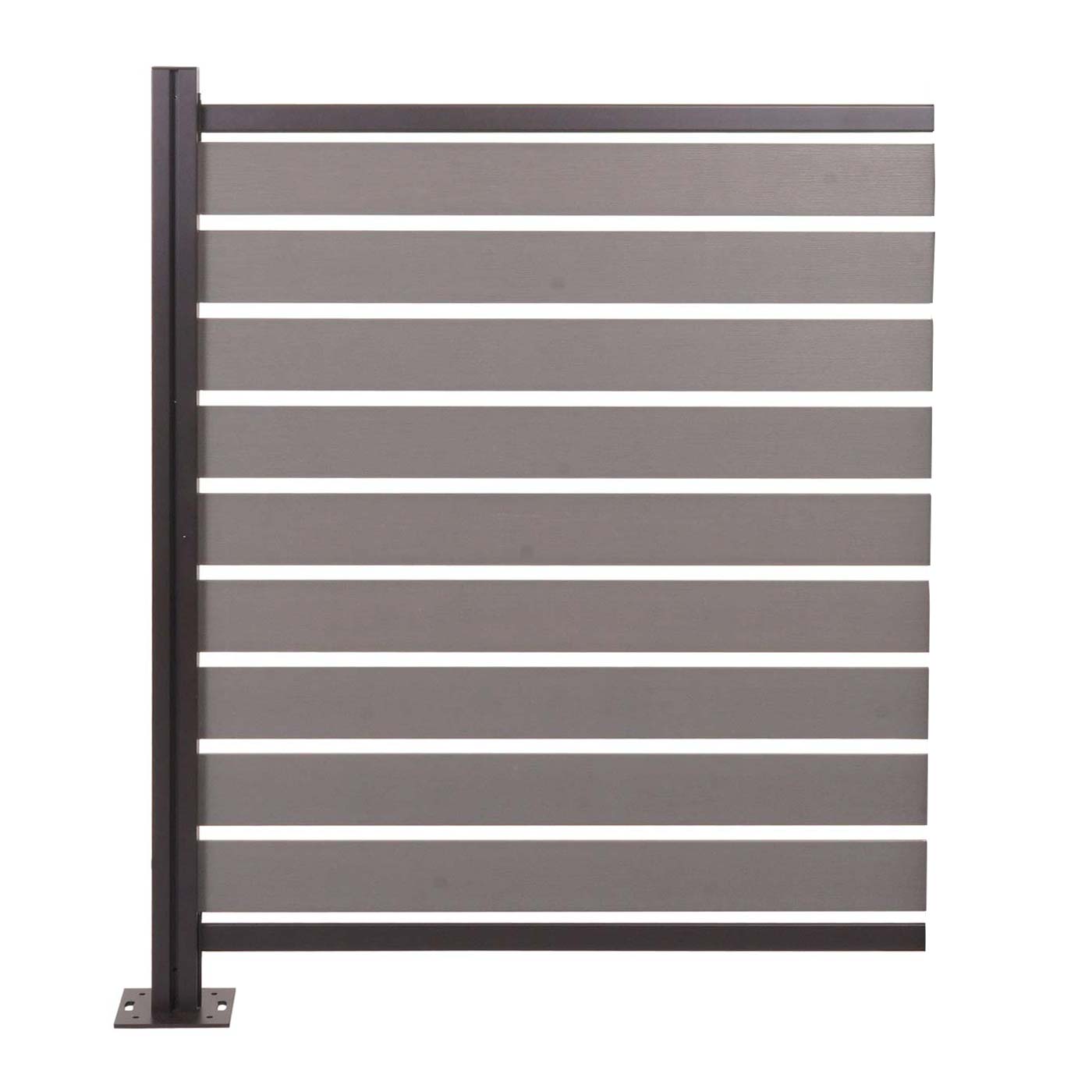 Cosmo Casa - Aluminium Vuilnisbakhek - Aanbouwelement - Aluminium & Houtlook - Grijs - 130×100×6 cm