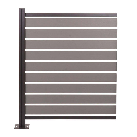 Cosmo Casa - Aluminium Vuilnisbakhek - Aanbouwelement - Aluminium & Houtlook - Grijs - 130×100×6 cm