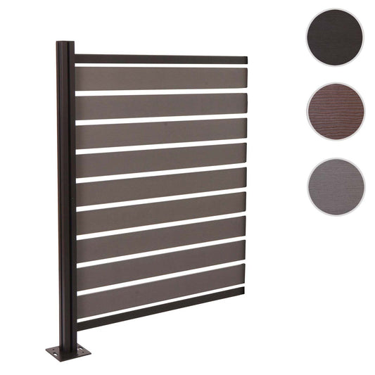 Cosmo Casa - Aluminium Vuilnisbakhek - Aanbouwelement - Aluminium & Houtlook - Grijs - 130×100×6 cm