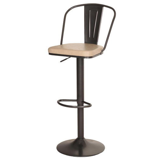 Cosmo Casa - Set van 2 Barkrukken - Verstelbare Hoogte - Draaibaar - Industrieel Kunstleer - Vintage Beige