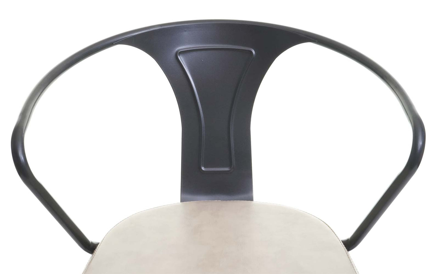 Cosmo Casa - Set van 2 Barkrukken - Verstelbaar - Metaal & Textiel - Zwart-Crème