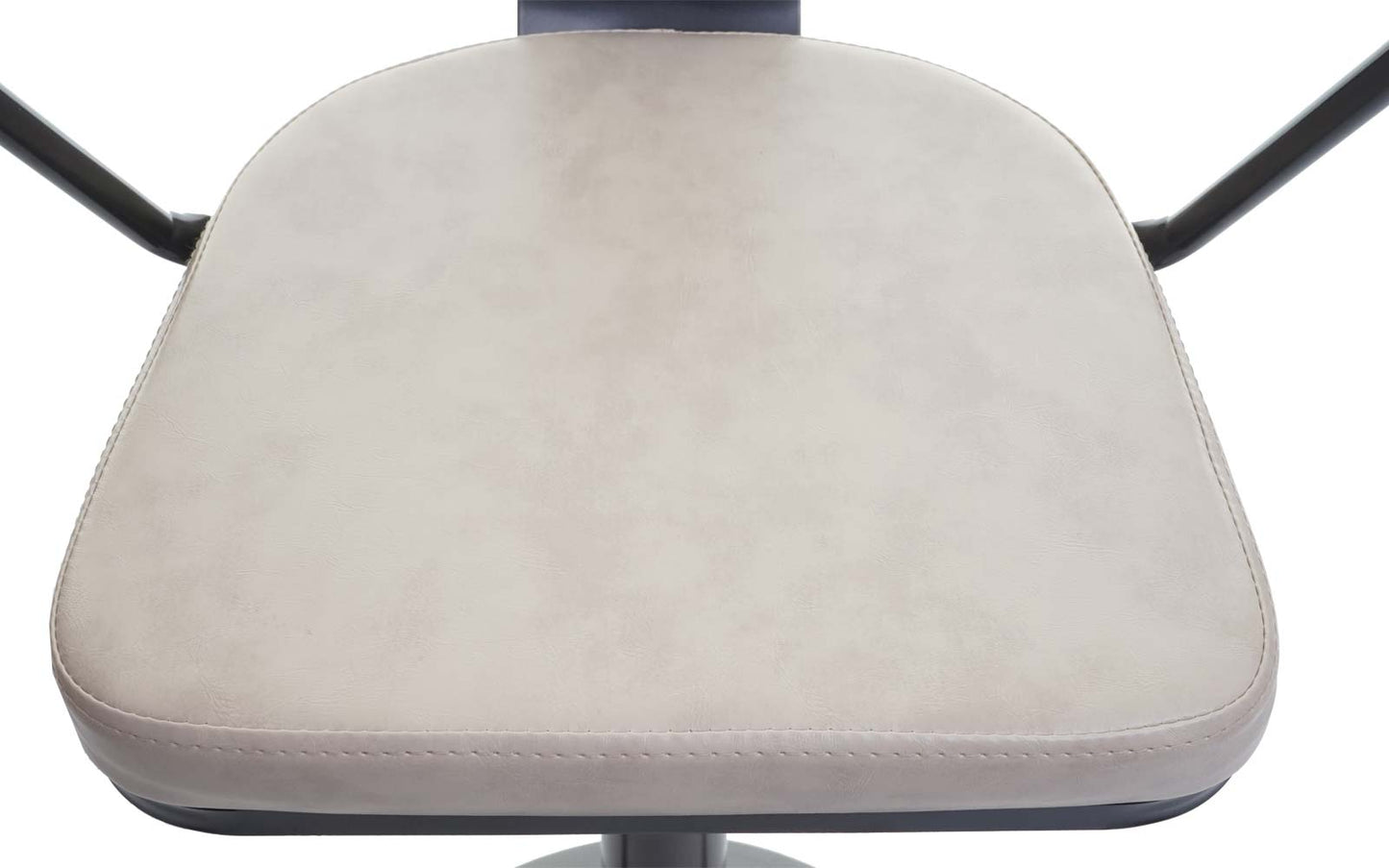 Cosmo Casa - Set van 2 Barkrukken - Verstelbaar - Metaal & Textiel - Zwart-Crème