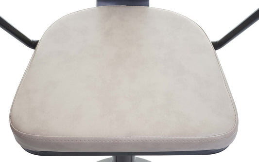 Cosmo Casa - Set van 2 Barkrukken - Verstelbaar - Metaal & Textiel - Zwart-Crème