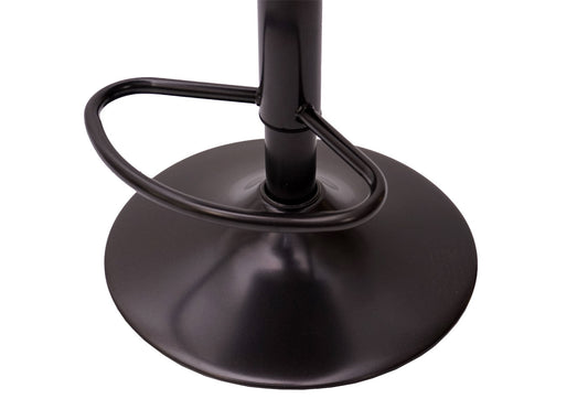 Cosmo Casa - Set van 2 Barkrukken - Verstelbaar - Metaal & Textiel - Zwart-Crème