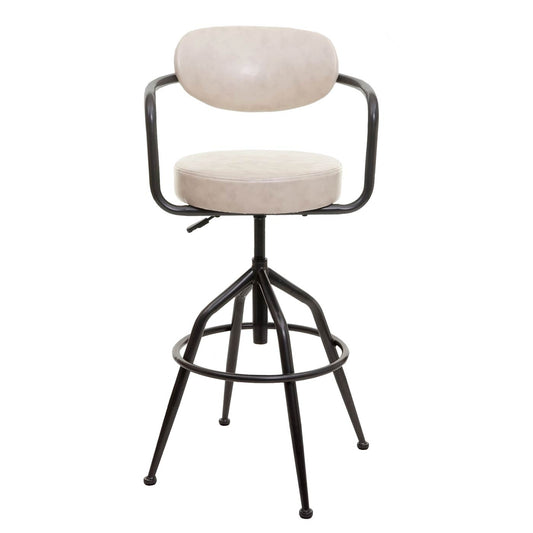 Cosmo Casa - Barkruk - Verstelbaar - Kunstleer - Beige