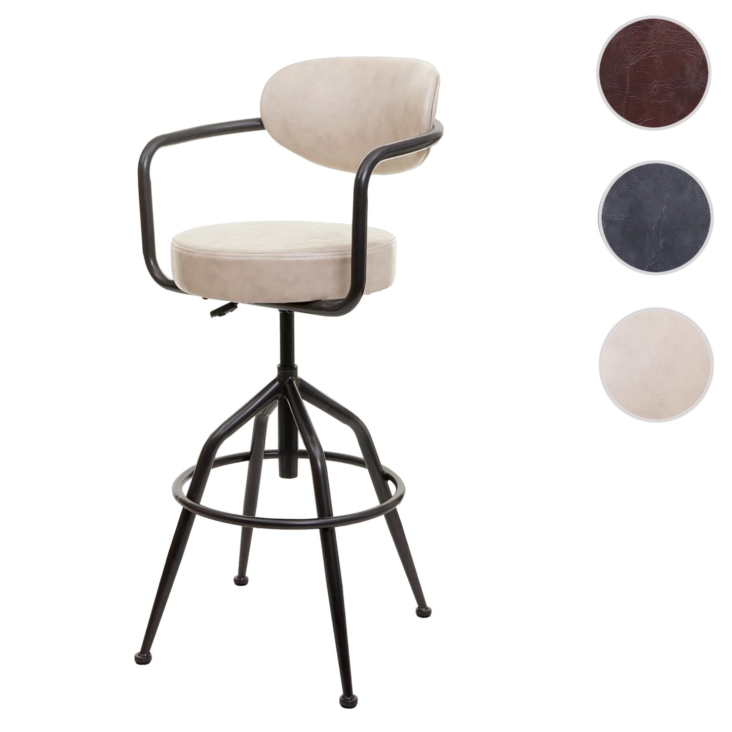 Cosmo Casa - Barkruk - Verstelbaar - Kunstleer - Beige