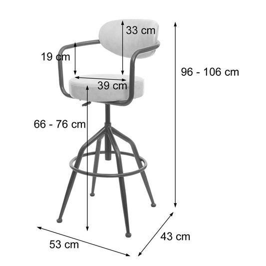 Cosmo Casa - Barkruk - Verstelbaar - Kunstleer - Beige
