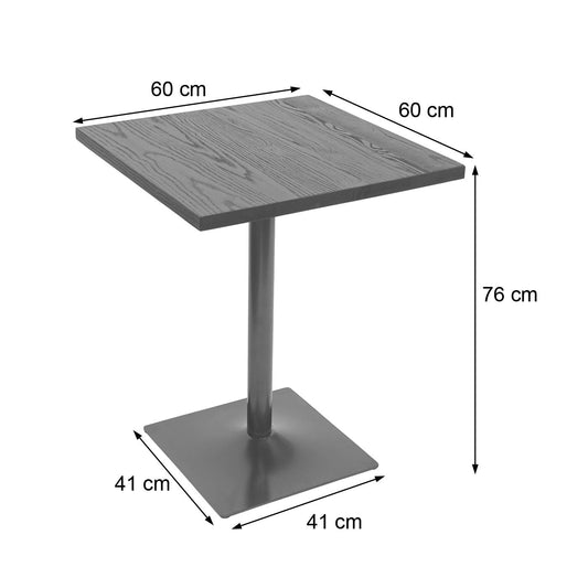 Cosmo Casa - Bistrotafel - Industrieel - Iepenhout - Lichtbruin - 76×60×60 cm