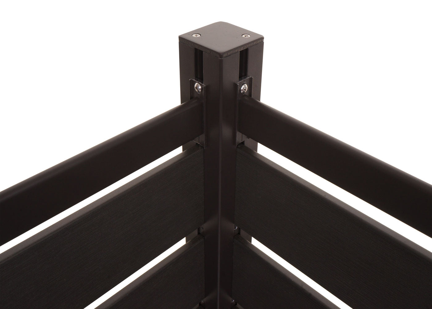 Cosmo Casa - Aluminium Vuilnisbakhek - Aanbouwelement - Aluminium & Houtlook - Antraciet - 130×100×6 cm