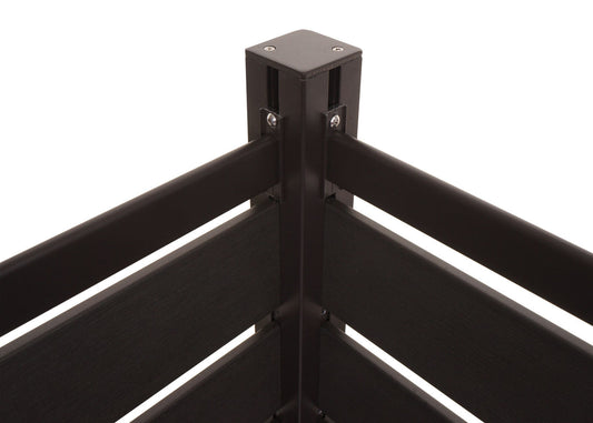 Cosmo Casa - Aluminium Vuilnisbakhek - Aanbouwelement - Aluminium & Houtlook - Antraciet - 130×100×6 cm