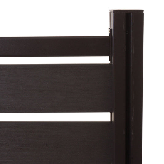 Cosmo Casa - Aluminium Vuilnisbakhek - Aanbouwelement - Aluminium & Houtlook - Antraciet - 130×100×6 cm