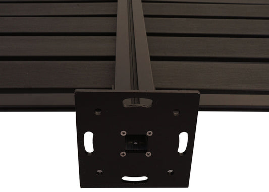 Cosmo Casa - Aluminium Vuilnisbakhek - Aanbouwelement - Aluminium & Houtlook - Antraciet - 130×100×6 cm