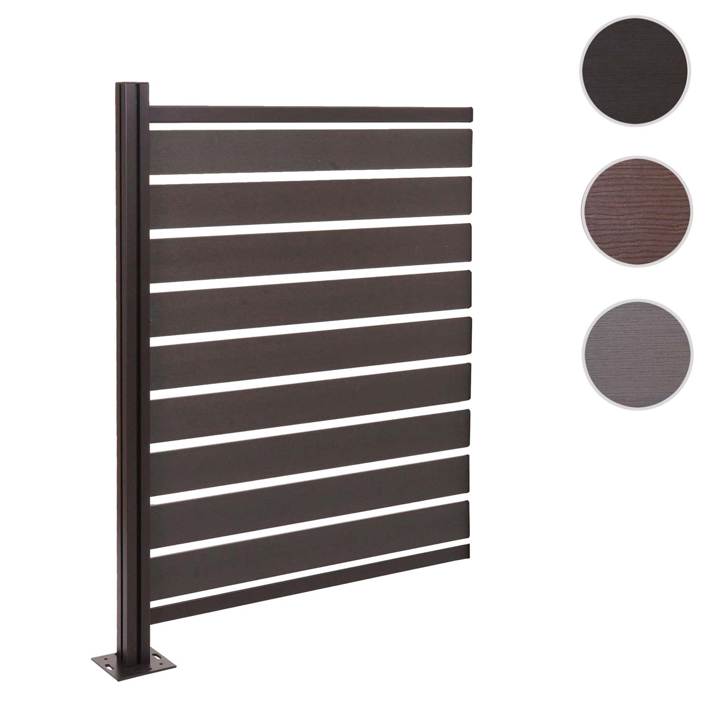 Cosmo Casa - Aluminium Vuilnisbakhek - Aanbouwelement - Aluminium & Houtlook - Antraciet - 130×100×6 cm