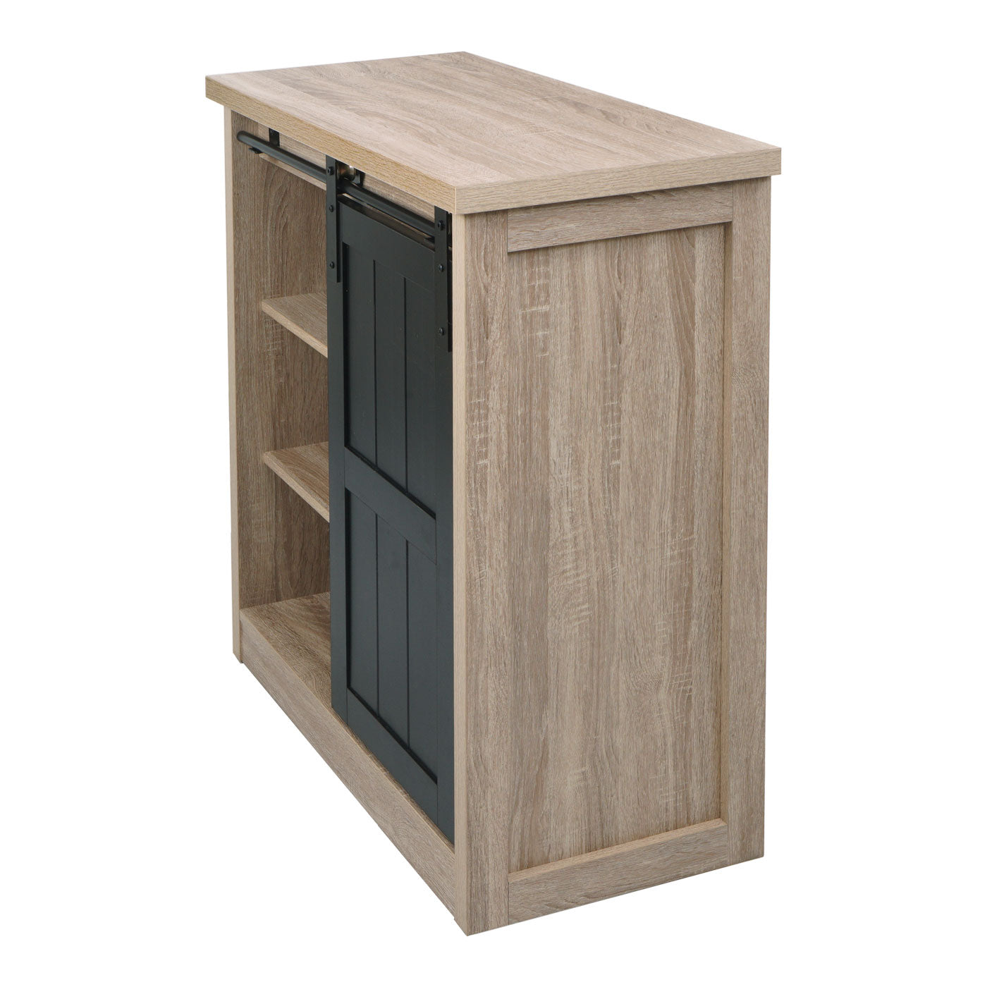 Cosmo Casa - Ladekast - Kast met Schuifdeuren & 5 Vakken - Houtlook & Metaal - 84×80×40 cm - Naturel