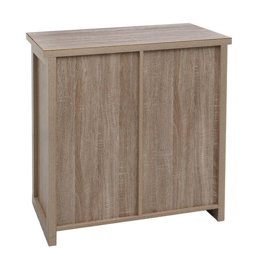 Cosmo Casa - Ladekast - Kast met Schuifdeuren & 5 Vakken - Houtlook & Metaal - 84×80×40 cm - Naturel