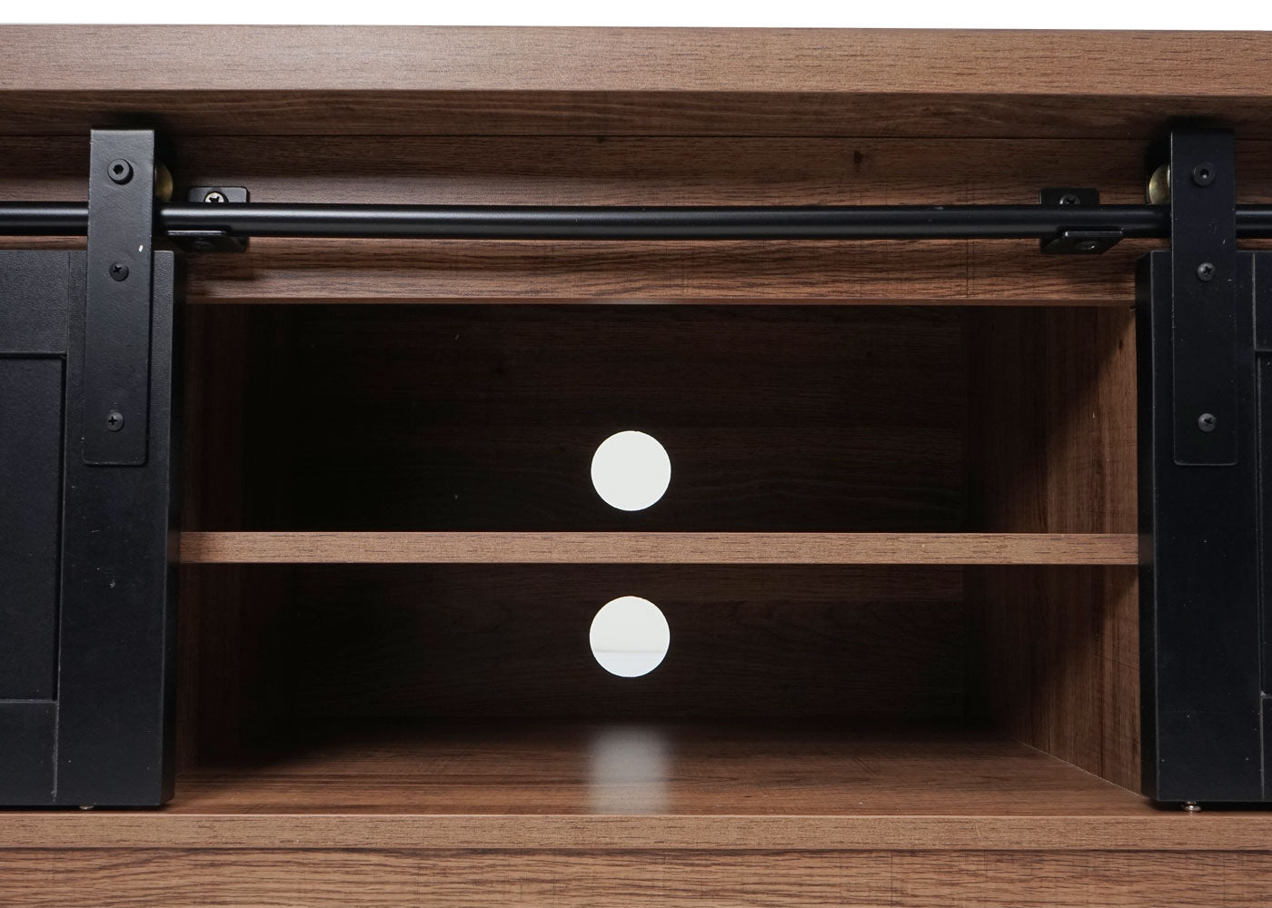 Cosmo Casa - TV-rek - Lowboard - Houtlook & Metaal met Schuifdeur - 43×150×40 cm - Bruin