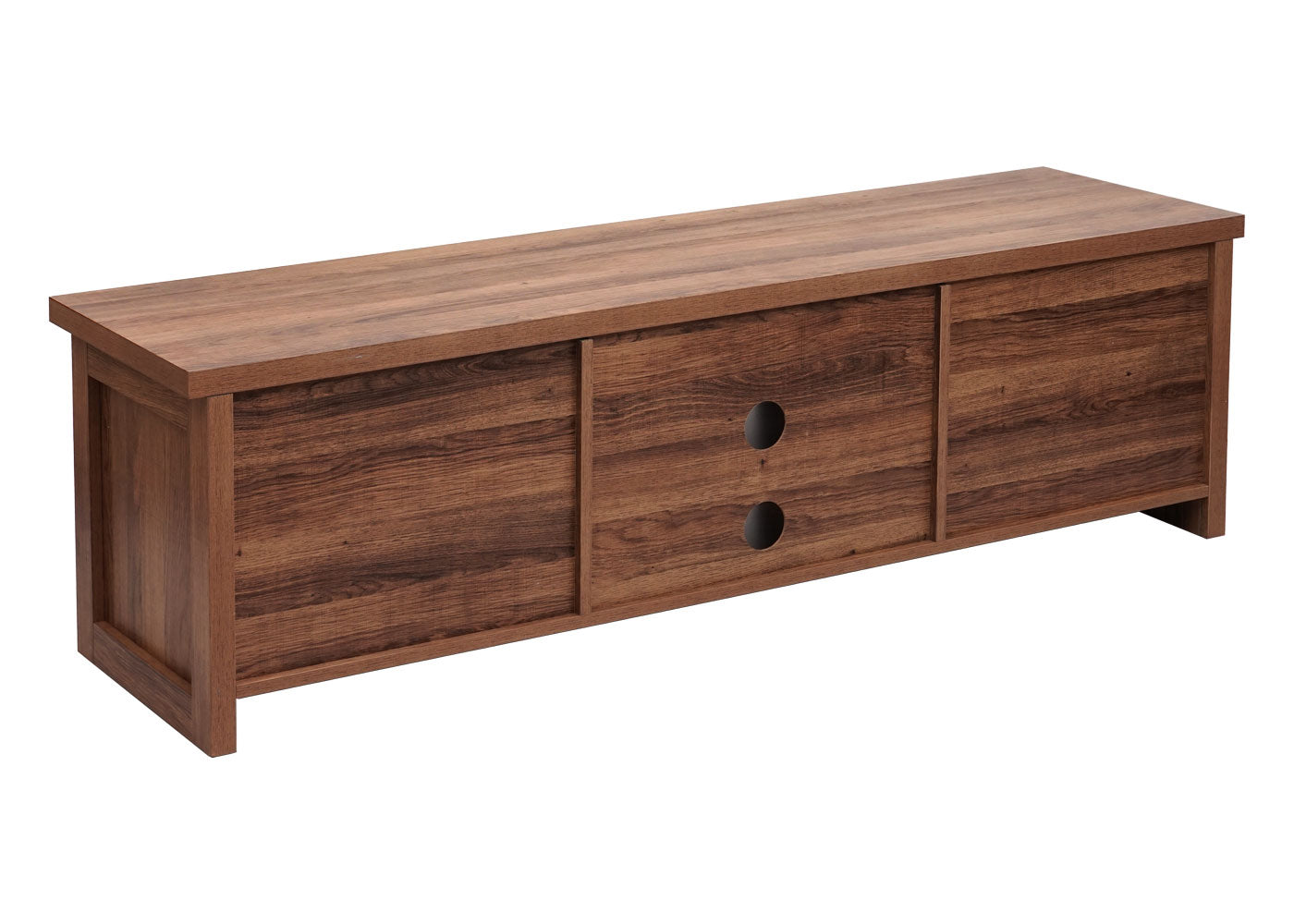 Cosmo Casa - TV-rek - Lowboard - Houtlook & Metaal met Schuifdeur - 43×150×40 cm - Bruin