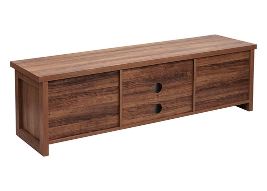 Cosmo Casa - TV-rek - Lowboard - Houtlook & Metaal met Schuifdeur - 43×150×40 cm - Bruin