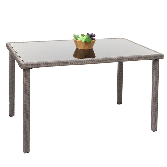 Cosmo Casa - Polyrotan Tafel - Tuintafel & Balkontafel - Polyrotan - Grijs